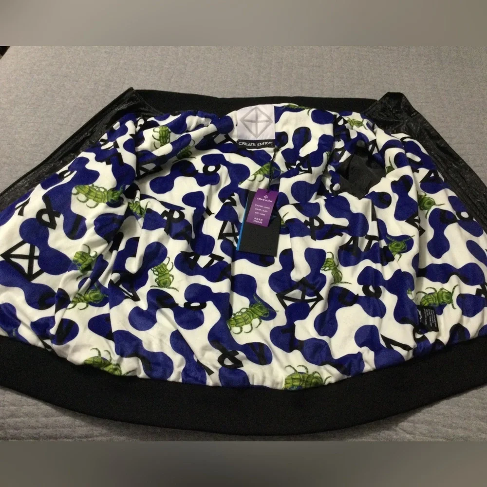 CREATE 2MRW MEN'S BOMBER JACKET CS9627 Blk/Wht - Picture 5 of 9